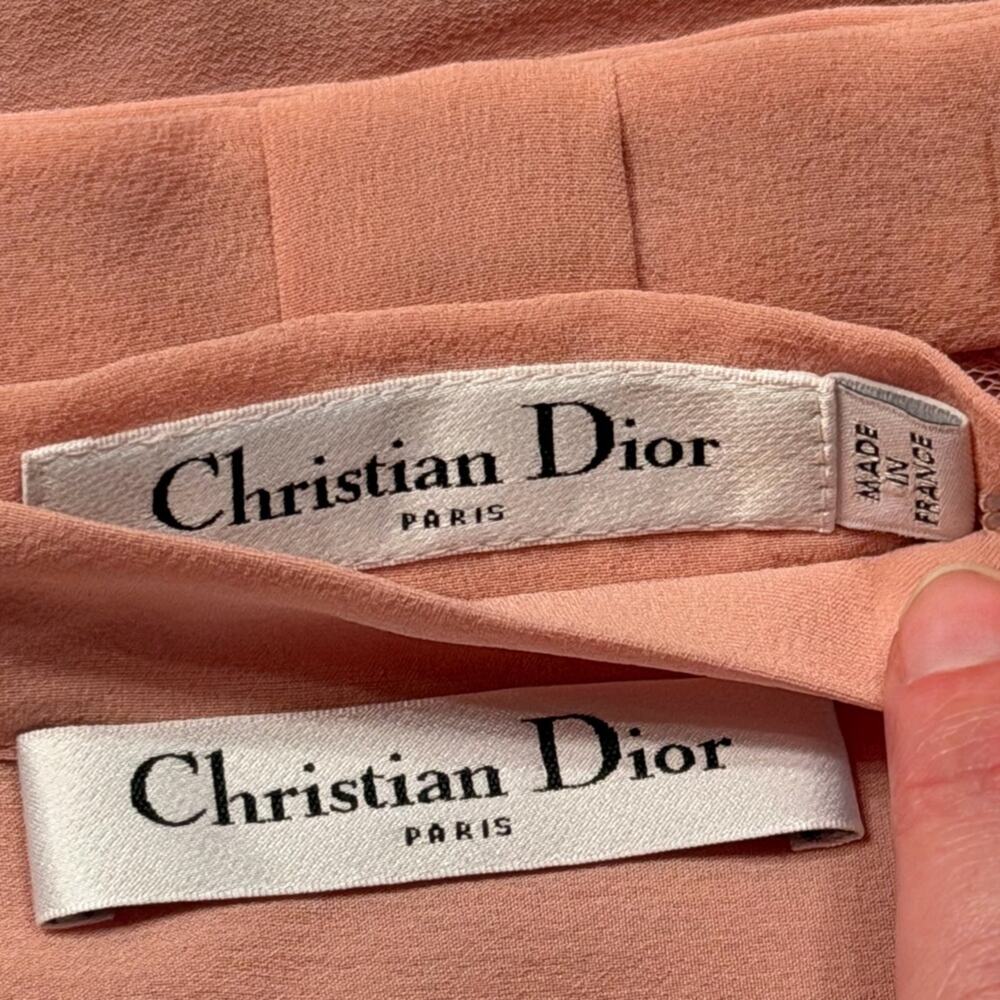 Authentic Christian Dior SS18 Pink Tulle Ruffle Midi Skirt IT 40 Twee Bow waist - Picture 2 of 12